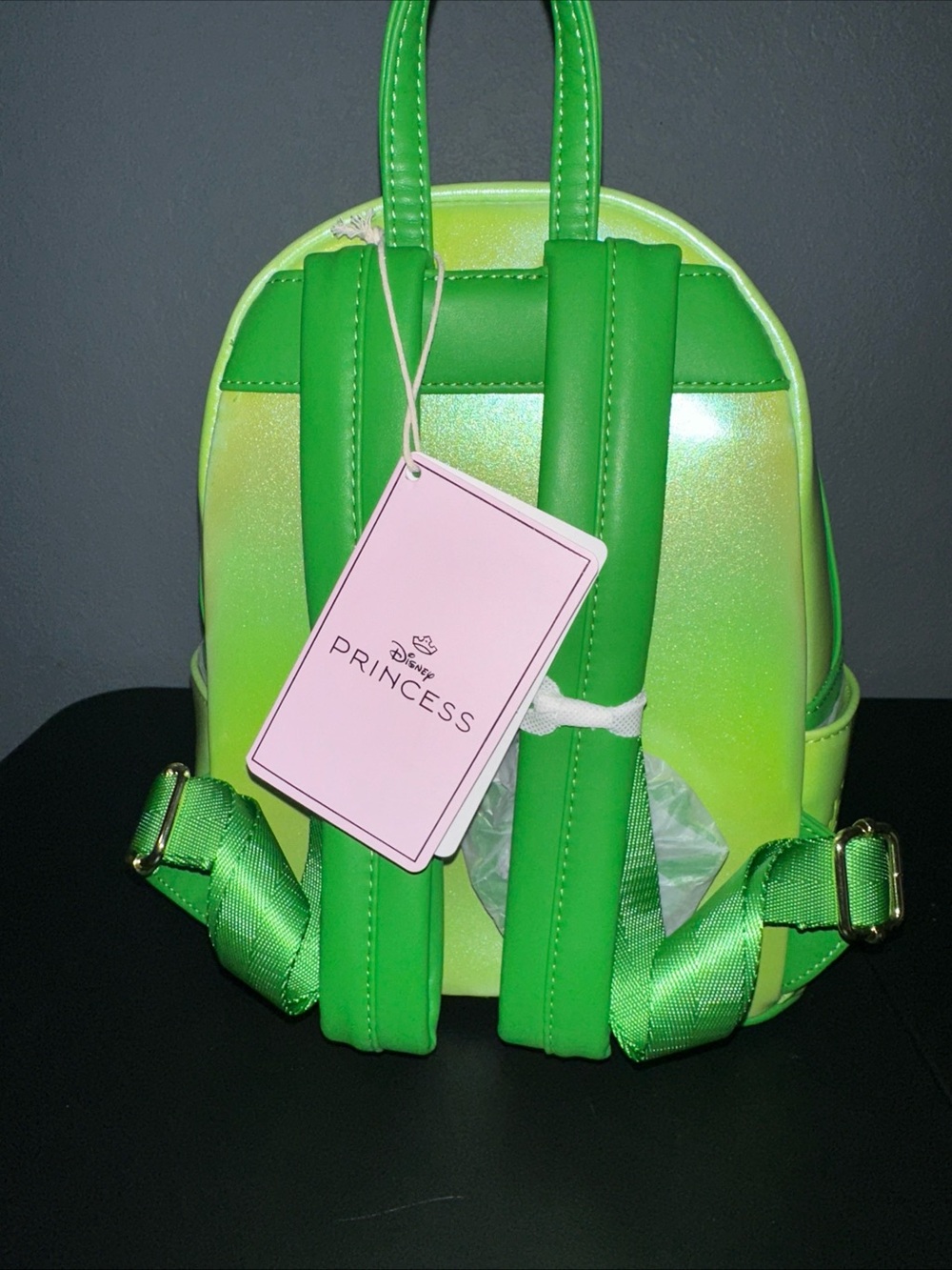 Loungefly Disney Princess Tiana Mini Backpack Bag Green Handbag Purse NWT - Picture 7 of 10